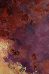 Bright concrete textured background with purplу,  yellow and brick color