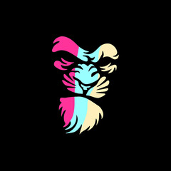 Wild Angry Lion Head Logo Vector Template Illustration Design Mascot Animal