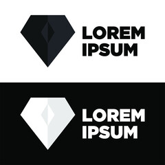 Fototapeta premium Black and white diamond simple graphic design logo template. monogram illustration