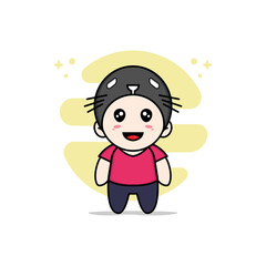 Cute kids character wearing seals costume.