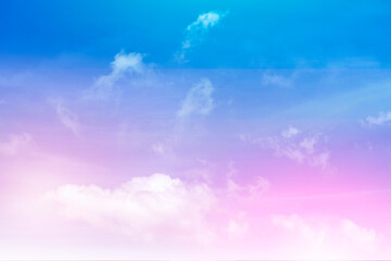 Pink blue sky with clouds background