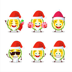 Santa Claus emoticons with slice of durian cartoon character