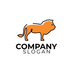 Line art wild animal logo design