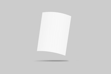 Realistic blank A4 flyer brochure for mockup. Paper or poster illustration. 3D Render.