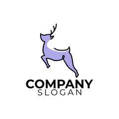Line art wild animal logo design