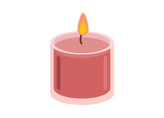 Candle in the cup. Simple flat illustration