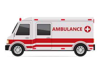 Illustration of ambulance side view