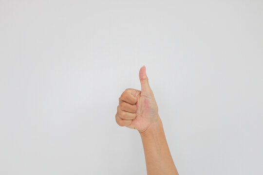 Hand tumb sign. Isolated on white background