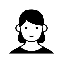 女性のイラストアイコン(正面)