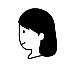 女性のイラストアイコン(横顔)