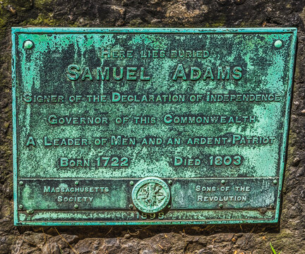 Sam Adams Grave Granary Burying Ground Revolutonary Heroes Boston Massachusetts