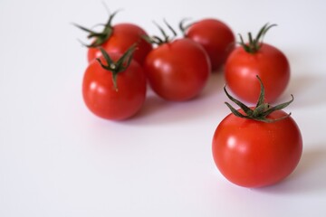 Fresh Otento sweet diamond tomatoes or cherry tomatoes  isolated on white background.