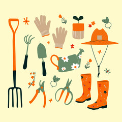 Various tools for working in the garden