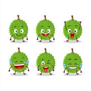 Cartoon character of durian with smile expression
