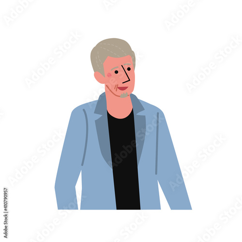 中高年の男性 シニア男性 イラスト 上半身 50 S Wall Mural 50 Matsu