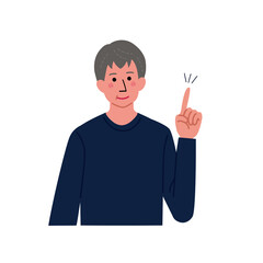 中高年の男性　シニア男性　イラスト　上半身
