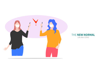 Illustration of New Normal Lifestyle.