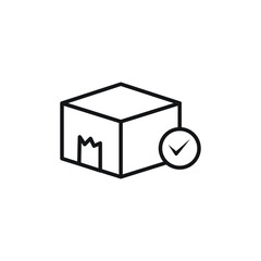 Delivered box verification icon design. isolated on white background
