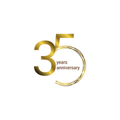 35 Years Anniversary Celebration Vector Template Design Illustration