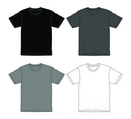 t shirt design template / mockup black white and gray for men, graphic vector illustration