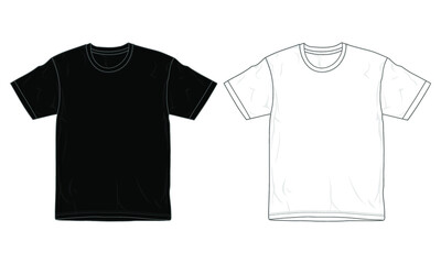 t shirt design template / mockup black and white for men, graphic vector illustration