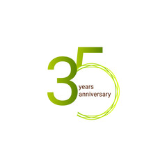 35 Years Anniversary Celebration Vector Template Design Illustration