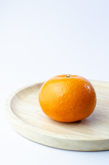 Orange on white background isolated, Asian tropical fruits whole good for healthy drinks and juice. Very natural sweet flavor. Tangerine, mandarine, Thai honey sweet green. Close up shot food concept