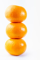 Orange on white background isolated, Asian tropical fruits whole good for healthy drinks and juice. Very natural sweet flavor. Tangerine, mandarine, Thai honey sweet green. Close up shot food concept