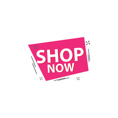 Shop Now Label Vector Template Design Illustration