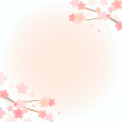 Fototapeta na wymiar 桜・春のフレームデザイン素材