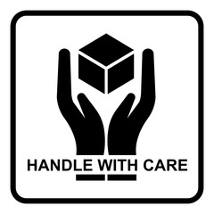 Fragile vector symbol isolated on white background, handle and care icon