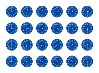 時計　30分単位　青