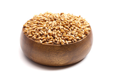 A Bowl of Spelt Grain on a White Background