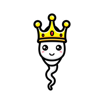 cute sperm king vector design