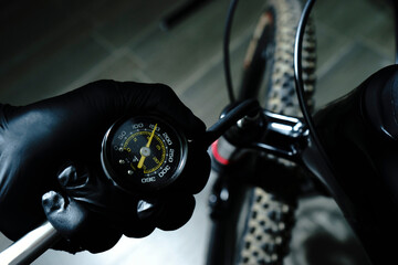 mtb bike suspension system pressure gauge