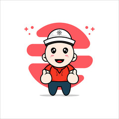 Cute kids character wearing sailor costume.