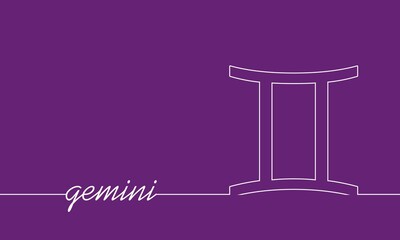 Zodiac symbol. Sign of the Twins. Thin line style