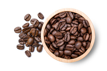 coffee beans isolated on white.