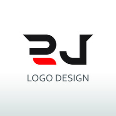 rj letter for simple logo design