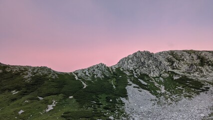 北アルプステント泊縦走中に訪れたマジックアワー