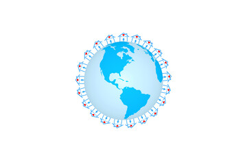 work from home. the people stay home with red heart. social distancing of epidemic from Covid-19 virus.