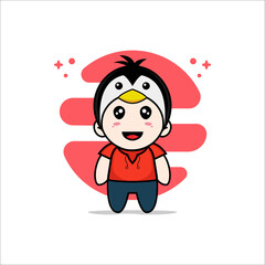 Cute kids character wearing Penguin costume.