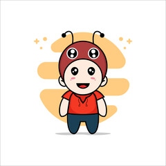 Fototapeta premium Cute kids character wearing dragonfly costume.