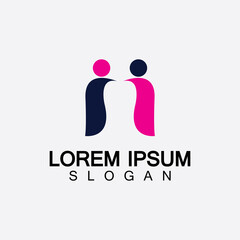 Abstract people logo design.fun people,healthy people,sport,community people symbol vector illustration