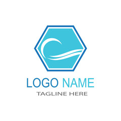 Water wave icon vector illustration design logo