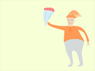 person holding a bouquet for Valentine greeting