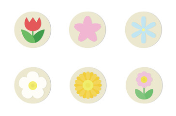 花のアイコン　カラー