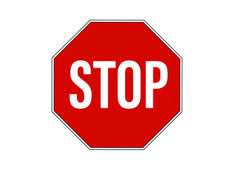 stop sign isolated on white
