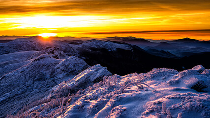 An awesome mountain landscape. Bieszczady National Park, The Carpathians, Poland