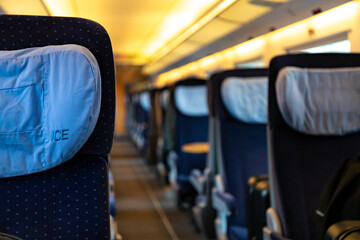 Empty seats on the ICE express train